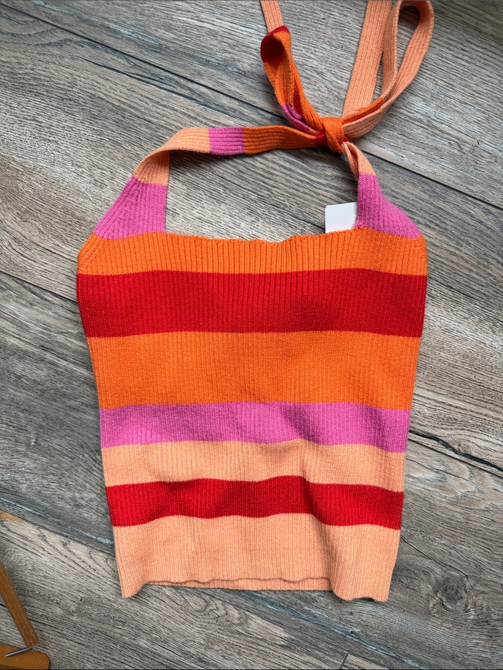 Windsor striped knit halter crop top